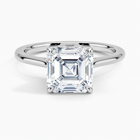 18K White Gold Petal 1.5mm Solitaire Ring