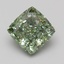 5.07 Ct. Fancy Vivid Green Cushion Lab Grown Diamond