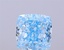 3.78 Ct. Fancy Vivid Blue Cushion Lab Grown Diamond