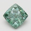 2.07 Ct. Fancy Vivid Green Cushion Lab Grown Diamond