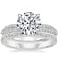 Platinum Tacori Sculpted Crescent Knife Edge Diamond Ring with Tacori Dantela Diamond Ring (1/8 ct. tw.)