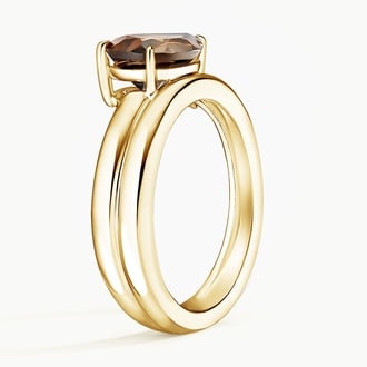 Talia Pear Smokey Topaz Pinky Ring