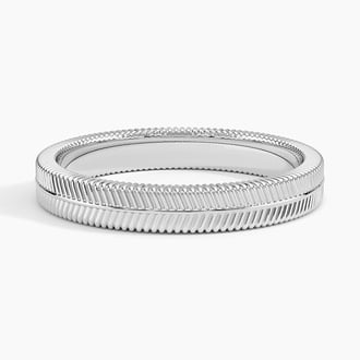 Dezi Herringbone 3mm Ring in Platinum
