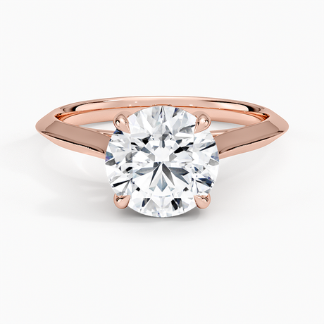 14K Rose Gold Piper Knife Edge Solitaire Ring