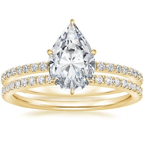 18K Yellow Gold Demi Diamond Ring with Luxe Ballad Diamond Ring
