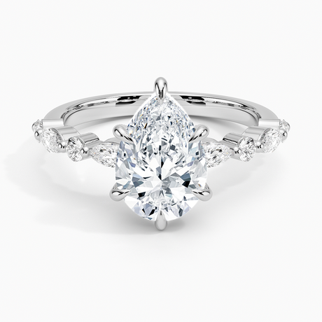 Round and Marquise Engagement Ring