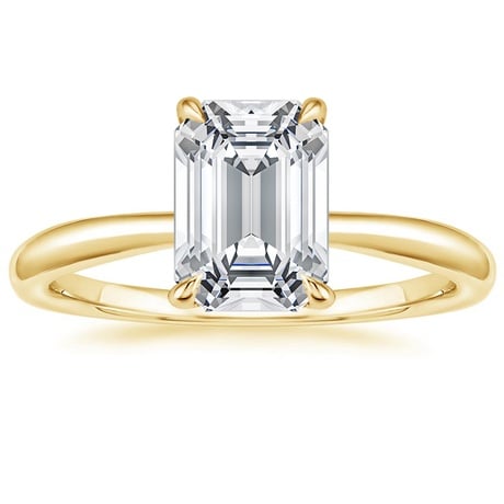 18K Yellow Gold Freesia Ring with Curved Versailles Diamond Ring