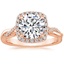 14K Rose Gold Petite Twisted Vine Halo Diamond Ring (1/4 ct. tw.), smalltop view