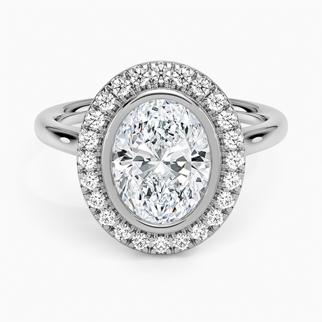 18K White Gold Bezel Halo Diamond Ring (1/4 ct. tw.)