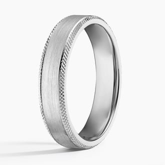 Beveled Edge Maverick 5mm Wedding Ring in Platinum