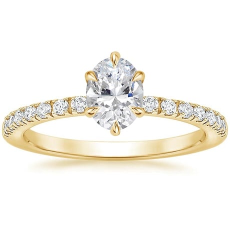 18K Yellow Gold Bliss Diamond Ring (1/6 ct. tw.) with Bliss Diamond Ring (1/5 ct. tw.)