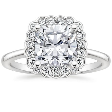 Floral Halo Engagement Ring