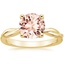 18K Yellow Gold Twisted Vine Solitaire Ring, smalltop view