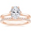 14K Rose Gold Secret Halo Six-Prong Diamond Ring with Luxe Ballad Diamond Ring (1/4 ct. tw.)