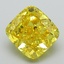 2.26 Ct. Fancy Vivid Yellow Cushion Lab Grown Diamond