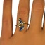 The Ava Ring, smalltop view on a hand