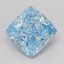 3.04 Ct. Fancy Vivid Blue Cushion Lab Grown Diamond