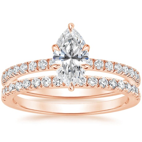 14K Rose Gold Bliss Diamond Ring (1/6 ct. tw.) with Bliss Diamond Ring (1/5 ct. tw.)