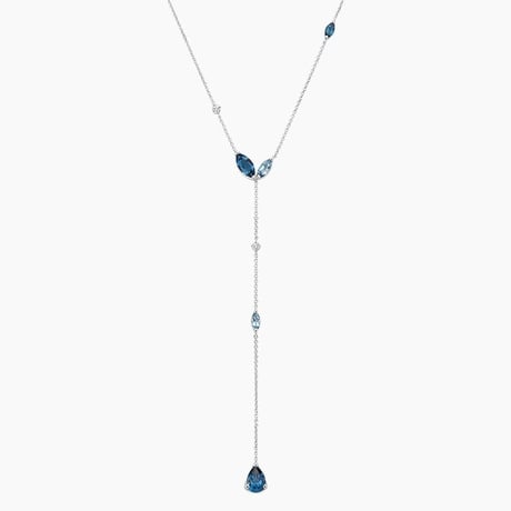 Blue Gemstone Lariat Necklace