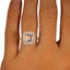 The Daire Ring, smallzoomed in top view on a hand