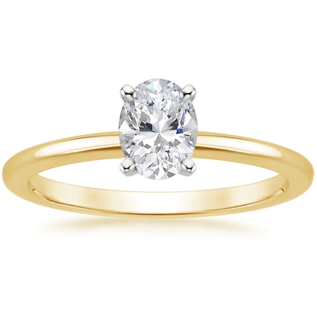 18K Yellow Gold Four-Prong Petite Comfort Fit Bridal Set