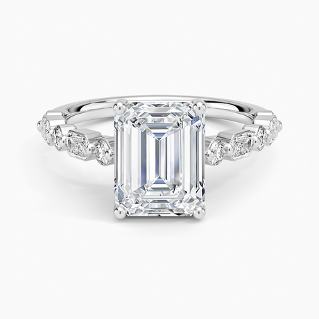14K White Gold Kensington Half Coverage Diamond Ring