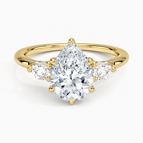 18K Yellow Gold Freesia Three Stone Diamond Ring (1/3 ct. tw.)
