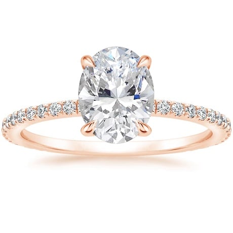 14K Rose Gold Demi Diamond Ring with Luxe Ballad Diamond Ring