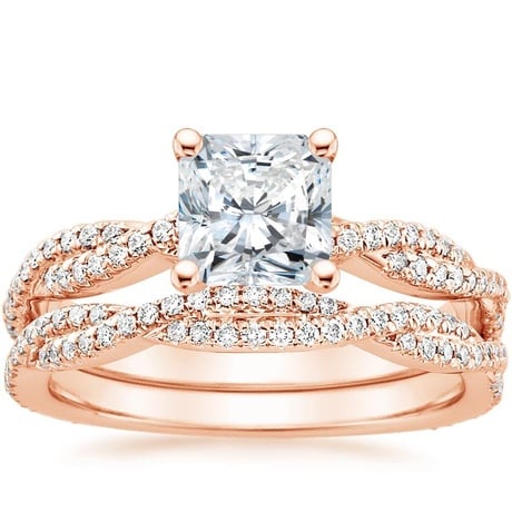 14K Rose Gold Petite Luxe Twisted Vine Bridal Set (1/2 ct. tw.)