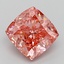 3.04 Ct. Fancy Vivid  Pink Cushion Lab Grown Diamond