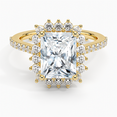 Luxe Sunburst Halo Diamond Ring - Brilliant Earth