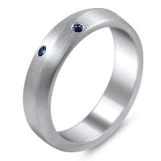 Custom Modern Band with Sapphire Accents