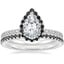 18K White Gold Waverly Diamond Ring with Black Diamond Accents with Luxe Ballad Black Diamond Ring