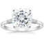 Platinum Tapered Baguette Three Stone Diamond Ring, smalltop view