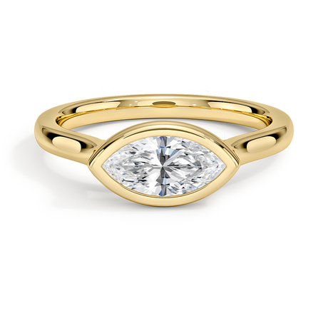 East-West Bezel Solitaire Ring