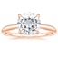 14K Rose Gold Freesia 2mm Solitaire Ring, smalltop view