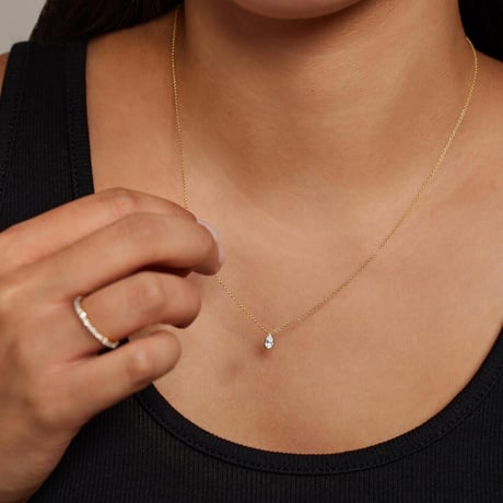 Pear Shaped Lab Diamond Bezel Solitaire Pendant