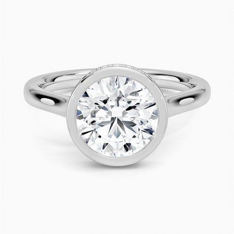 Platinum Luna Hidden Halo Diamond Ring
