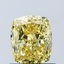 1.03 Ct. Fancy Vivid Yellow Cushion Lab Grown Diamond