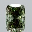3.08 Ct. Fancy Vivid  Green Cushion Lab Grown Diamond