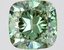 2.63 Ct. Fancy Vivid Green Cushion Lab Grown Diamond