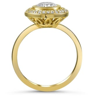 Custom Pierced Halo Diamond Ring