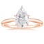 14K Rose Gold Freesia 2mm Solitaire Ring, smalltop view