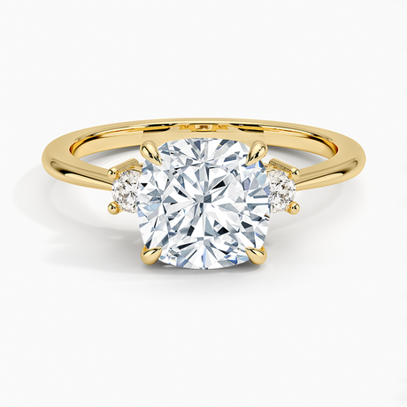 18K Yellow Gold Petite Selene Three Stone Diamond Ring (1/10 ct. tw.)