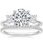 18K White Gold Princess Cut Three Stone Diamond Ring with Luxe Ballad Diamond Ring (1/4 ct. tw.)