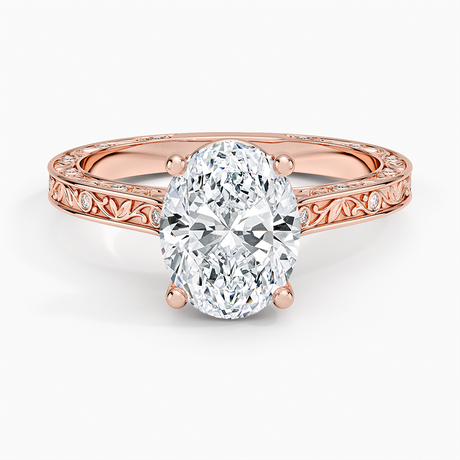 14K Rose Gold Grove Perfect Fit Engraved Diamond Ring (1/10 ct. tw.)
