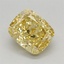 1.02 Ct. Fancy Vivid Yellow Cushion Lab Grown Diamond