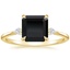 14K Yellow Gold Petite Cometa Three Stone Diamond Ring, smalltop view
