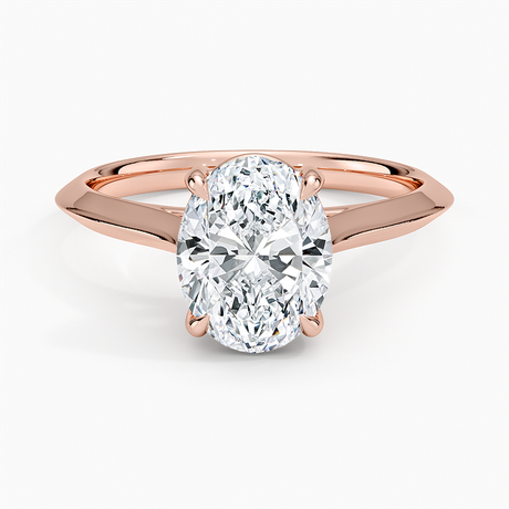 14K Rose Gold Piper Knife Edge Solitaire Ring