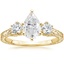 18K Yellow Gold Hudson Engraved Three Stone Diamond Ring (1/3 ct. tw.), smalltop view